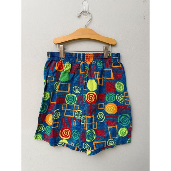 Other - Vintage Kids Bright Geometric Cotton Shorts 80s 90s Youth XL